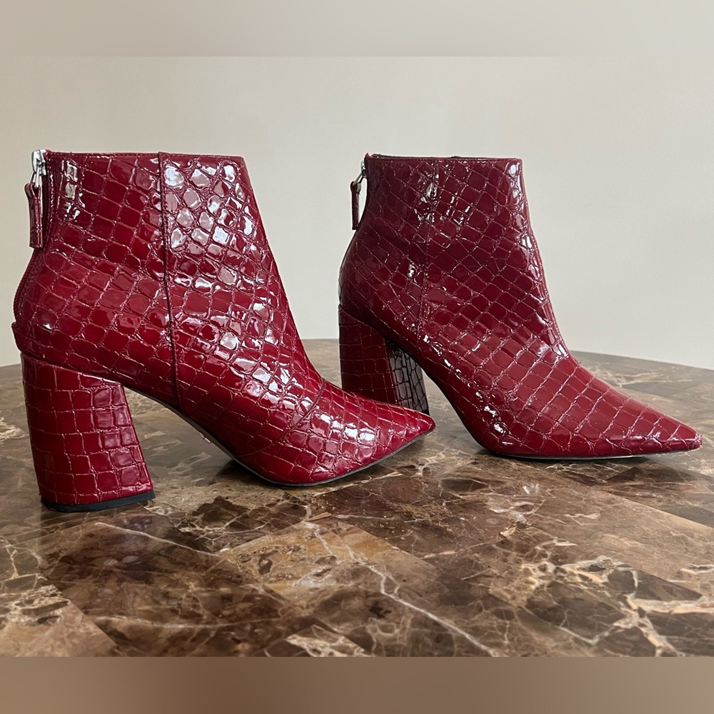 Topshop Red Croc Houston Booties - Picture 4 of 16